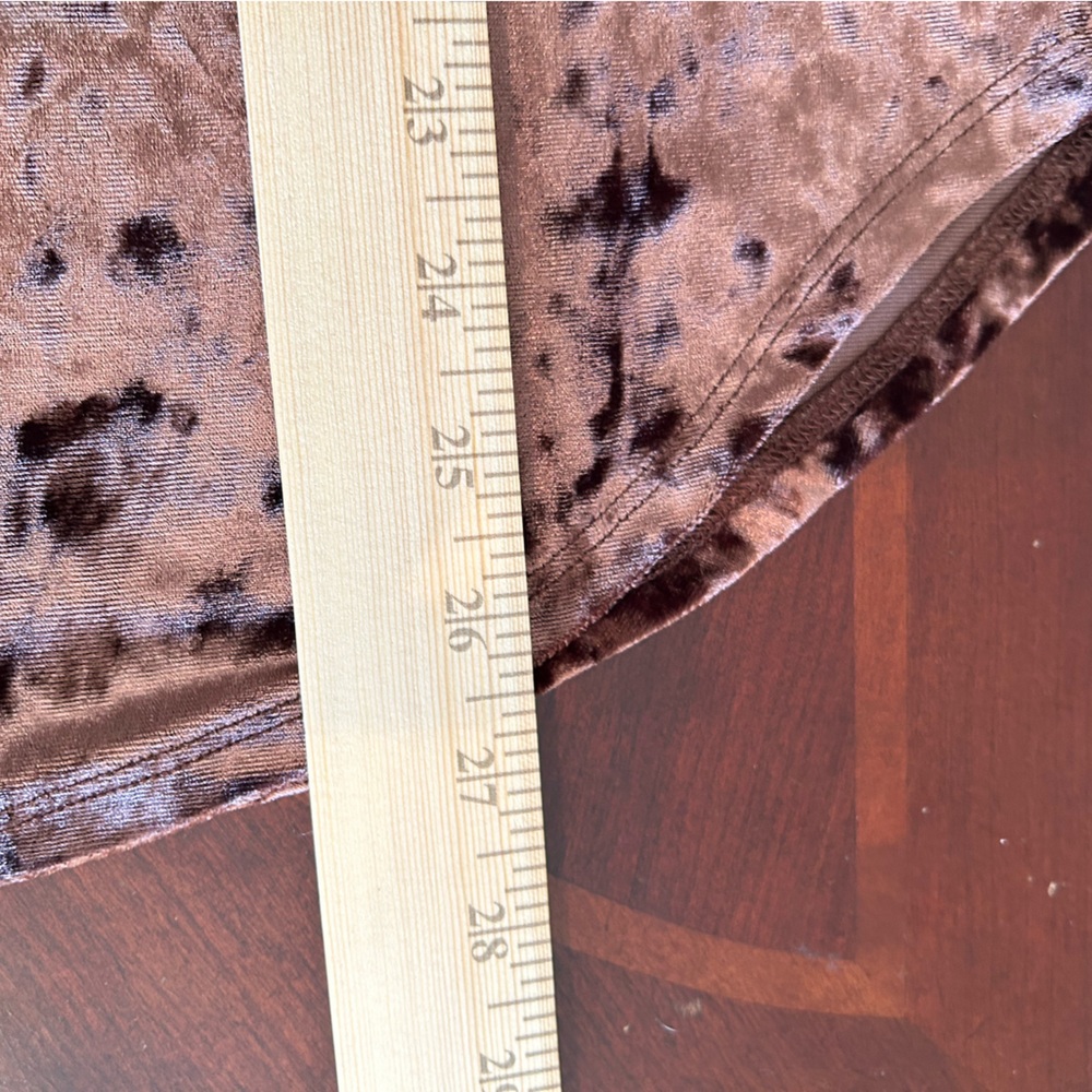 Cleo Crushed Velvet Button Down Shirt in Rich Brown - Picture 8 of 8
